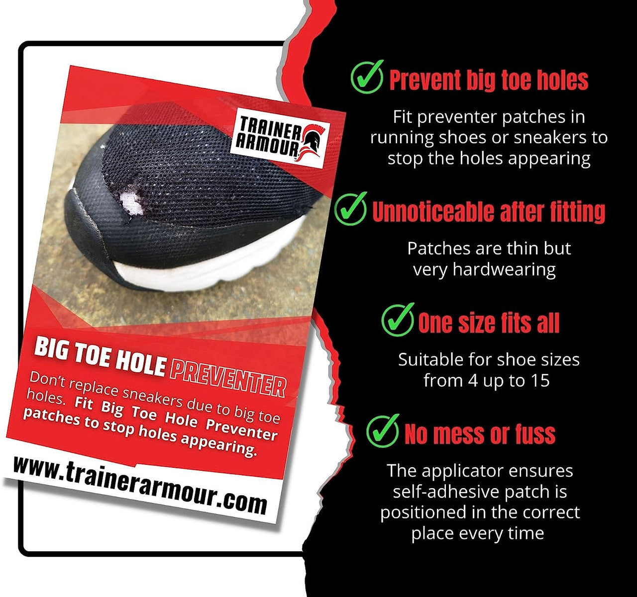 Trainer Armour Big Toe Hole Preventer Pack - Frontrunner Colombo